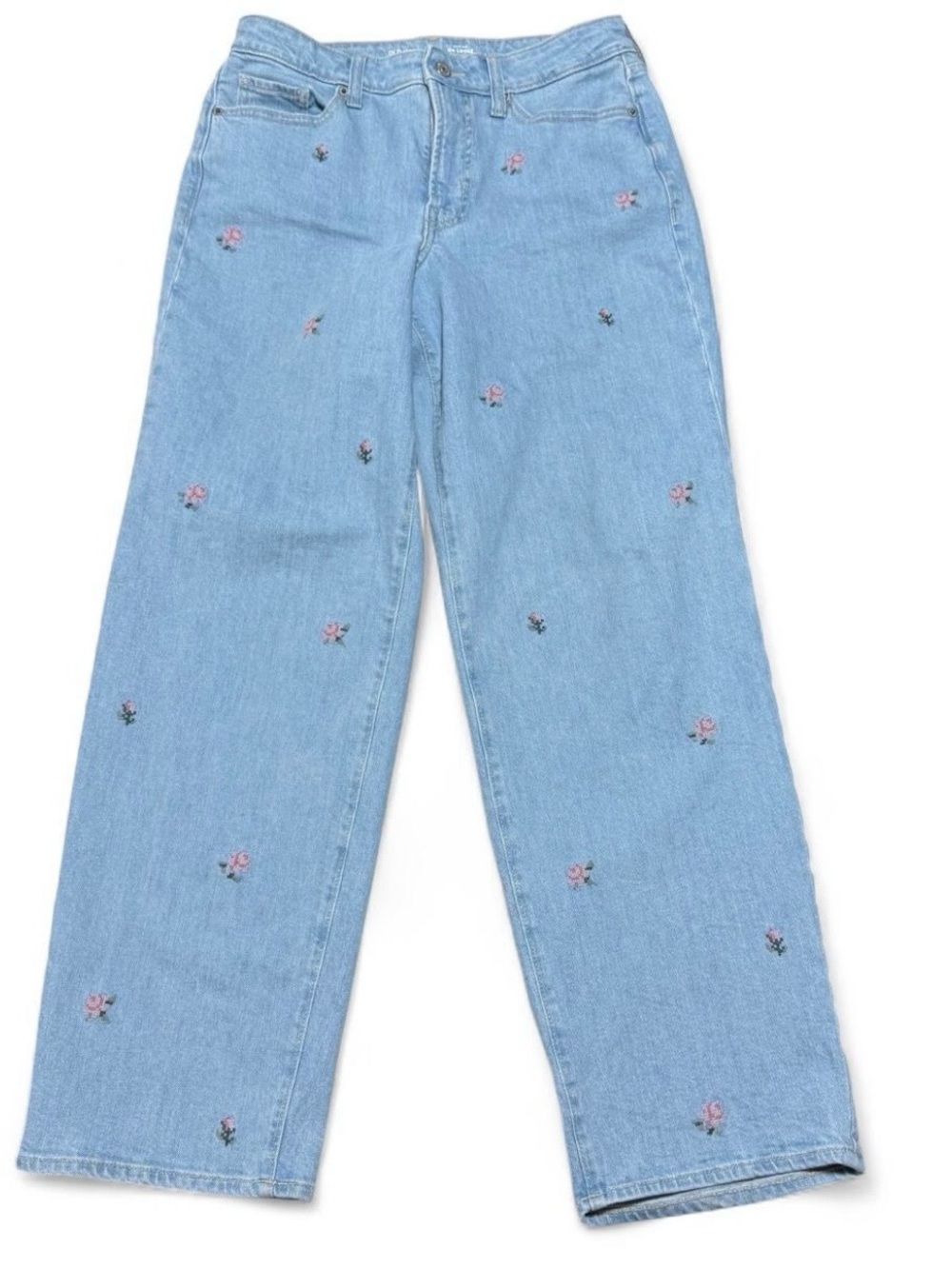 Old Navy OG Loose High Rise Floral Embroidered Denim Jeans Size 6